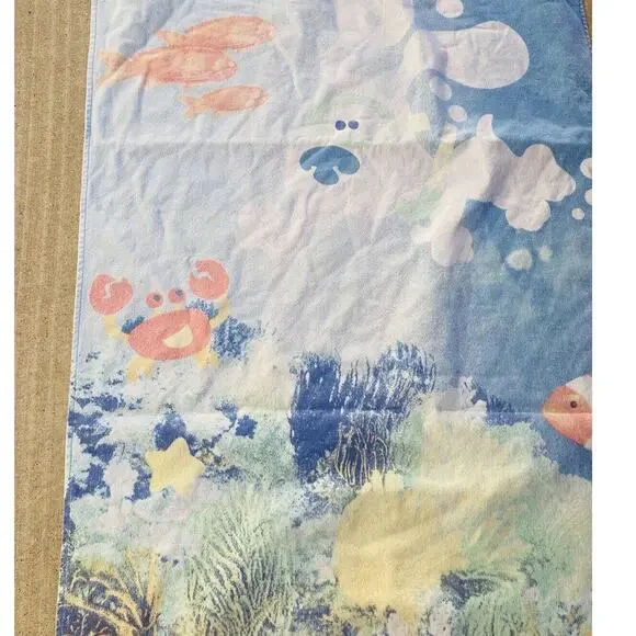 Vintage 2000 Blues Clues Viacom TV Show Beach Bath Towel Fish Sea Ocean Scuba