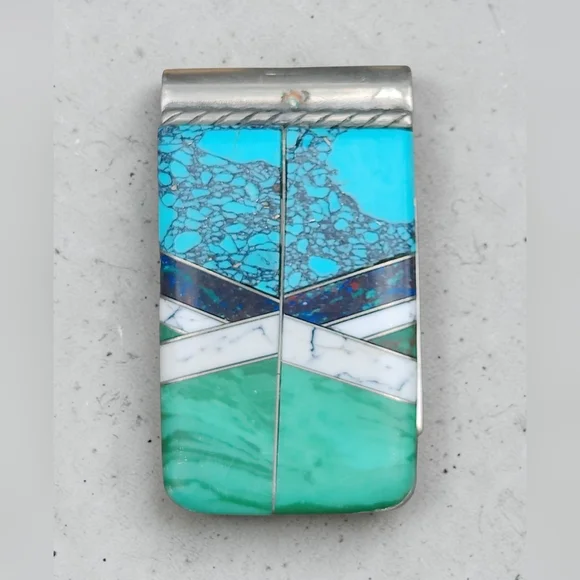 Vintage Turquoise and Silver Money Clip