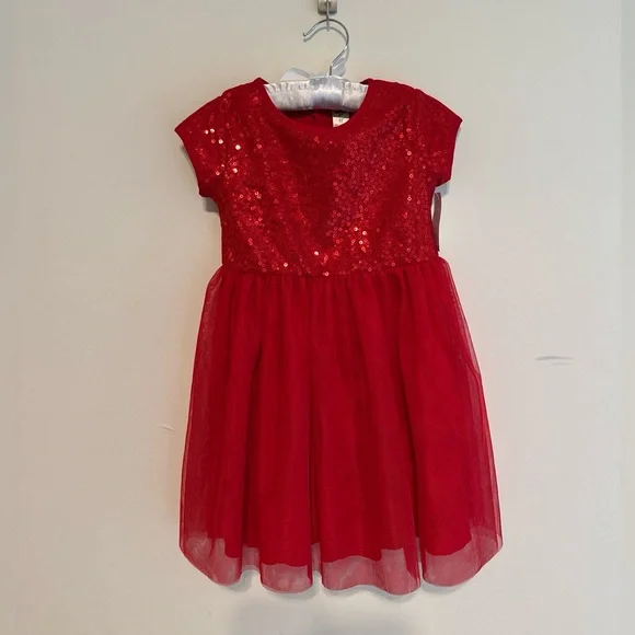 Osh Kosh Bgosh Sparkling Red Sequin Dress