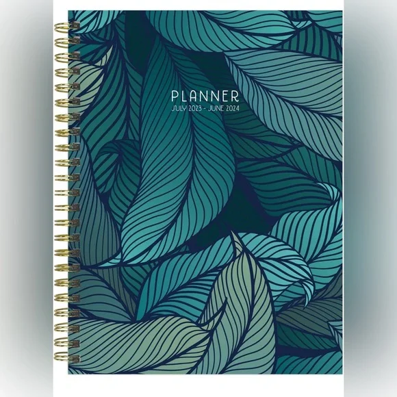 PLANNER JULY2023-JUN 2024 Tropical Foliage Medium Weekly Monthly Planner.