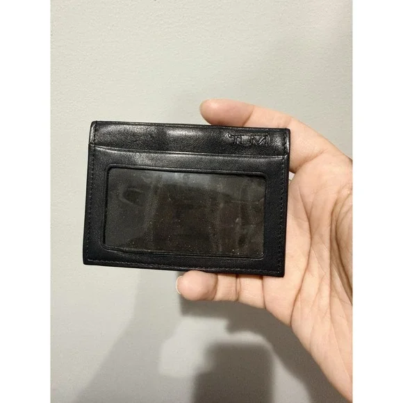 TUMI Slim Card Case ID Black Money Clip‎ Holder P