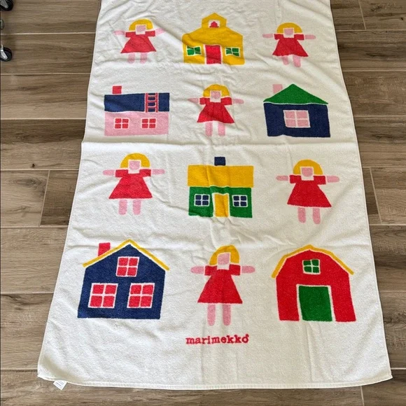 Vintage Marimekko 1980s Bo Boo School house towel