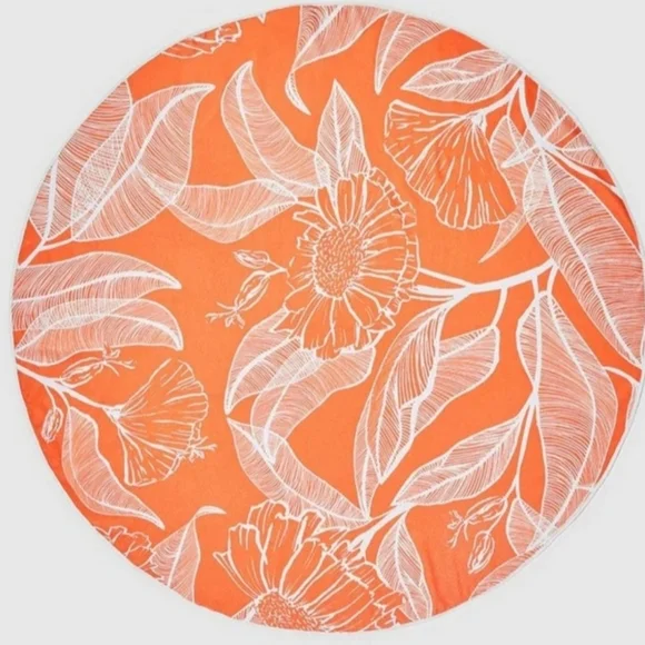Summer & Rose Orange Floral Beach Towel
