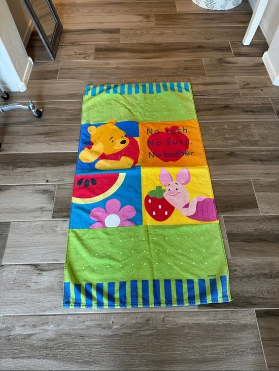 Vintage Disney Home Pooh and Piglet Cotton BeachTowel