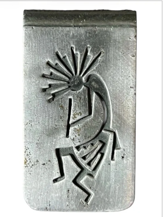 Native American Kokopelli Metal Money Clip - Myron Panteah signed