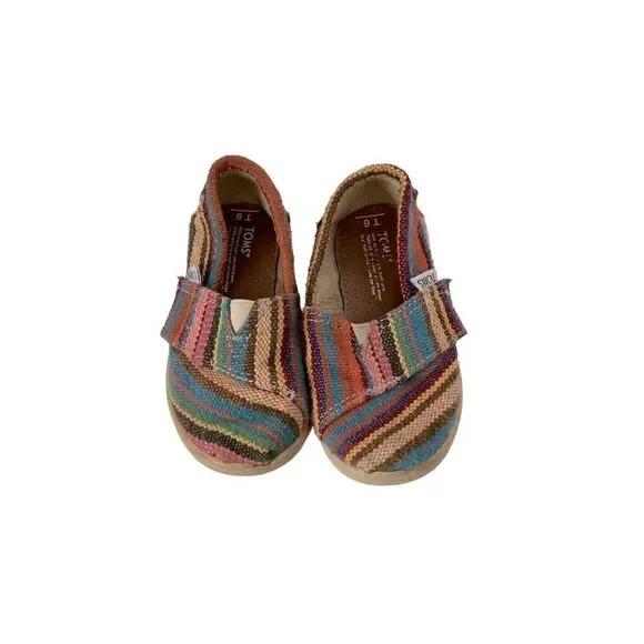 Toms Kids Multicolor Striped Slip On EUC