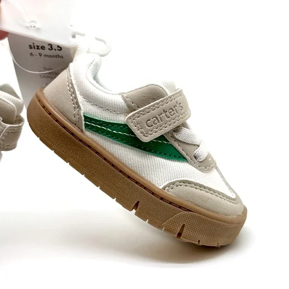 Carter's Every Step Cairo BP Toddler Casual Sneakers White Khaki Size 3.5
