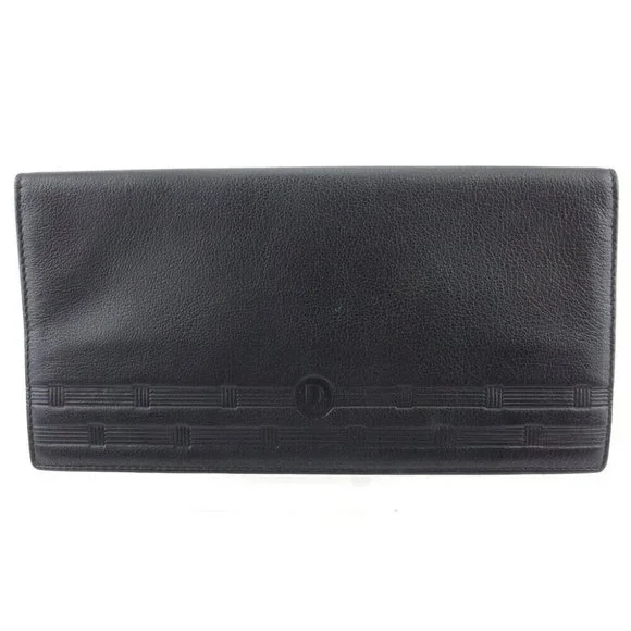 Dior Long Wallet logo leather Auth used E1624