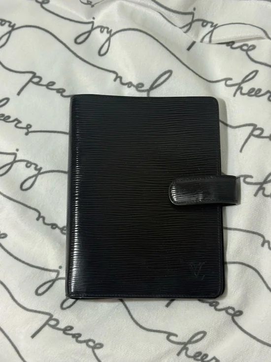 Louis Vuitton Black Epi Leather Agenda Cover