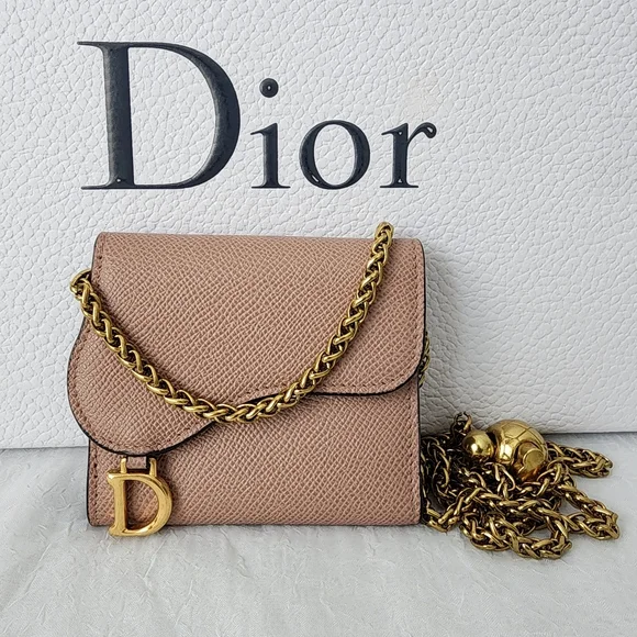 Auth Dior LIKE NEW Taurillion Saddle Lotus Wallet