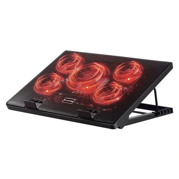 Laptop Cooling Pad with 5 Quiet Fans, Adjustable Stand for 12