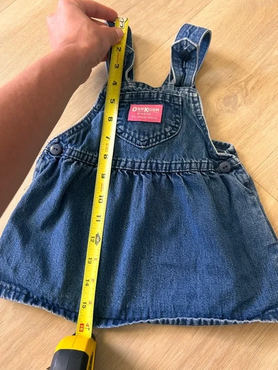 Vintage size 24m OshKosh B'gosh Denim Overall Dress for Kids - Blue