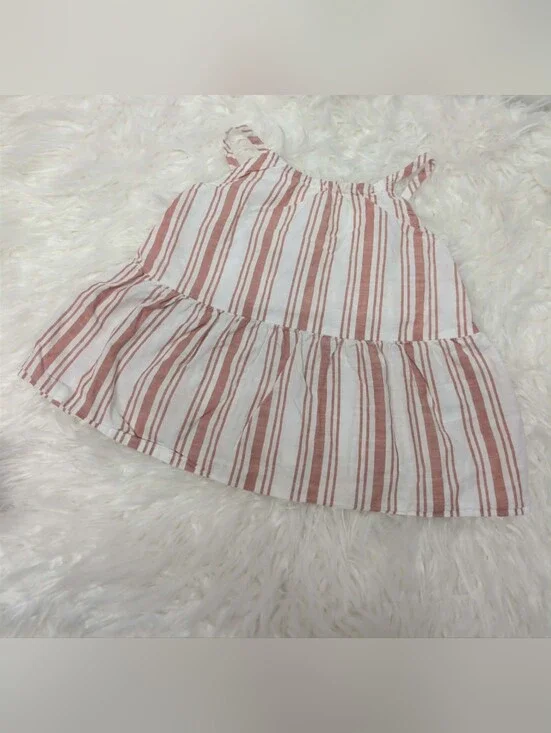 💖10 FOR 20💖OshKosh B'gosh Pink and White Striped Sleeveless Peplum Tank