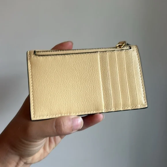 Dior Saddle Cosmos Zipped Card Holder Powdered Beige Goatskin new condition