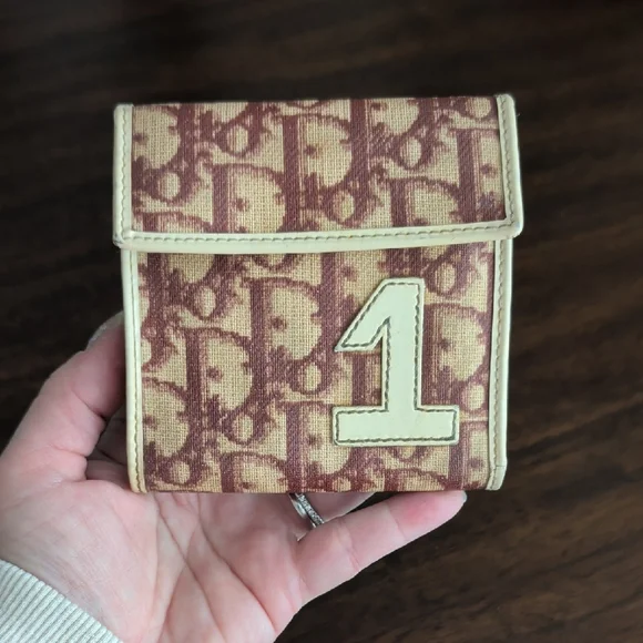 Dior Burgandy and Cream Wallet
