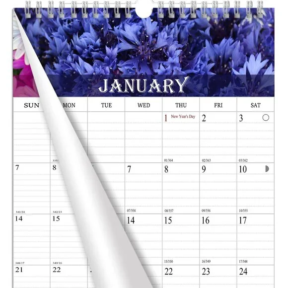 2026 Wall Calendar Spiral-bound Twin-Wire Binding 12 Months 8.5