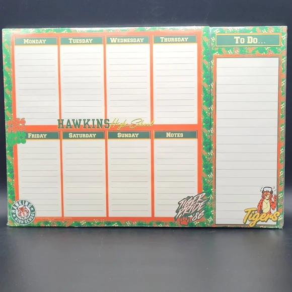 Stranger Things 1986 Hawkins Tigers School Planner And Note Pad