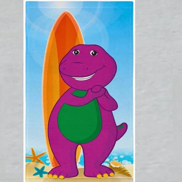 Barney Beach Towel Measures 28 x58 Inches