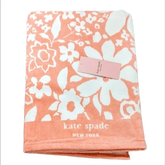 🆕 Kate Spade Coral Floral Oversized Beach Towel