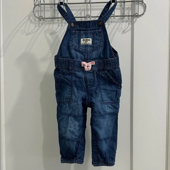 OshKosh B'gosh Denim Bib Overalls Blue Jean Jogger Style |Size 9 months
