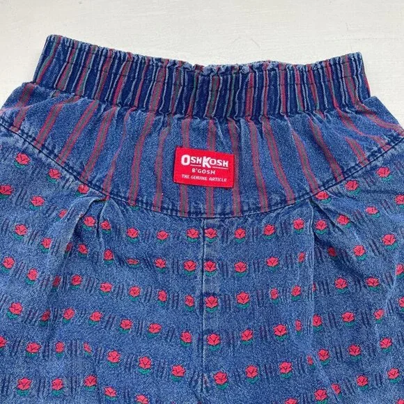 vintage oshkosh b'gosh girls jeans denim jogger style pants embroidered