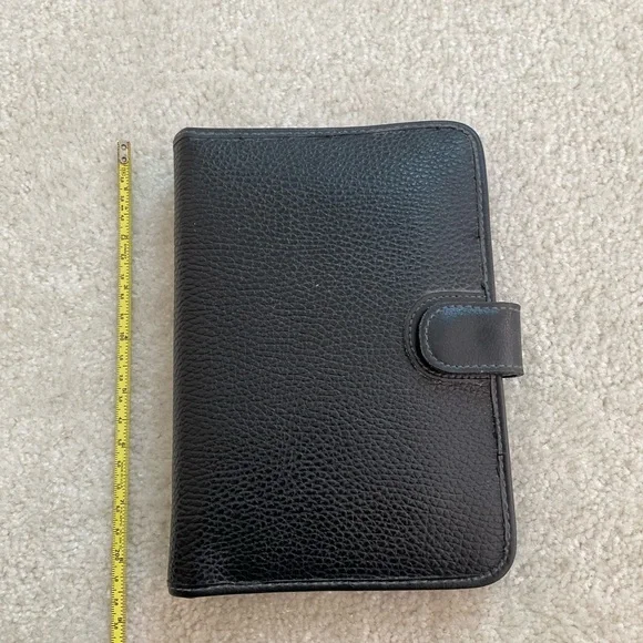 Faux black leather organizer