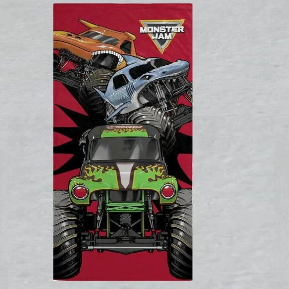Monster Jam Beach towel Measures 28 x 58 inches