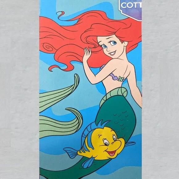 Little Mermaid Beach Towel Measures 28 x 58 inches