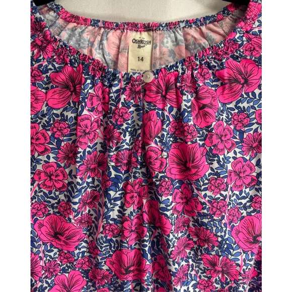 Girls OshKosh B'gosh Casual Dress Size 14 NWT Tropical Floral Resort Wear