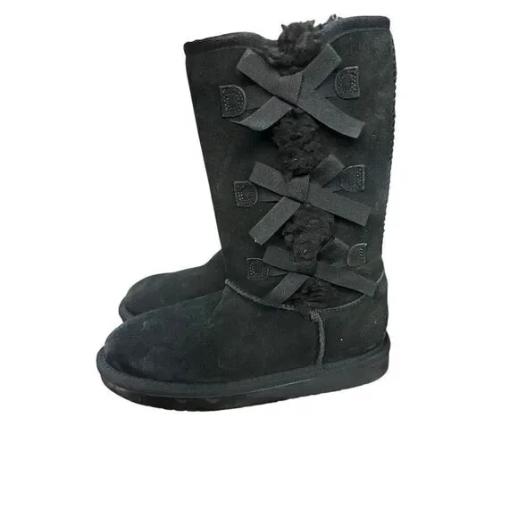 Koolaburra by UGG Victoria Girls' size 1 Tall Winter black Boots