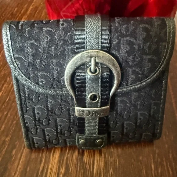 Dior Black Textured Wallet