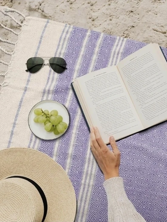 Lilac Turkish Throw, Also Known as a Peshtemal or Hammam XL #0232