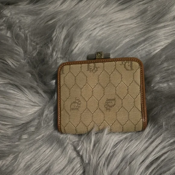 Dior Beige and Brown Monogram Wallet