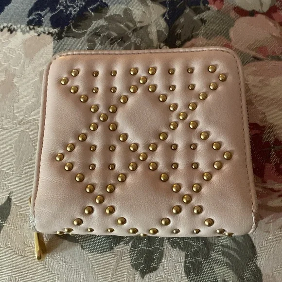 CHRISTIAN DIOR STUDDED BI FOLD WALLET & DUST BAG EUC