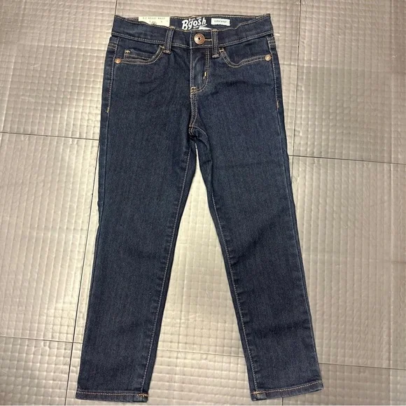 OshKosh B'gosh Super Skinny Blue Jeans Adjustable Waist Girl's Size 4T NWT
