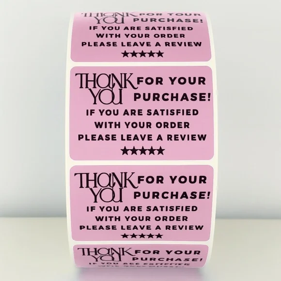 Thank You Stickers Please Leave a Review – Small Business Packaging Labels