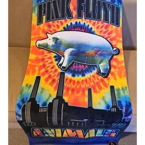 New Pink Floyd Animals Pig 1977 Beach Bath Pool Gift Towel Cotton Tie Dye Album