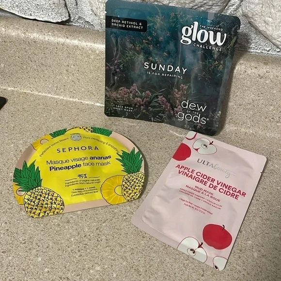 Set Of 3 Self Care Facial Skin Care Masks NEW