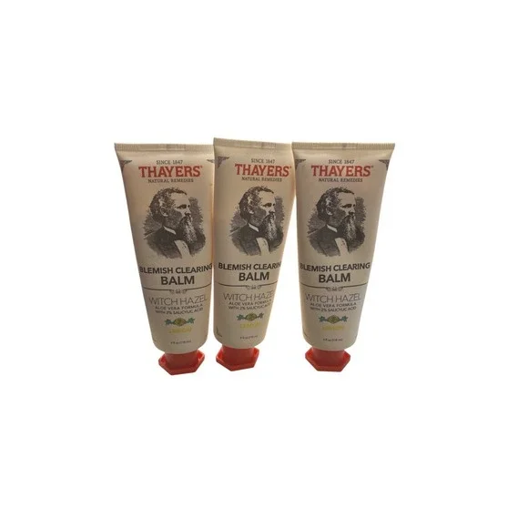 Lot 3- Thayers Blemish Clearing Balm‎ Lemon Witch Hazel 4 oz Each Disc. Sealed