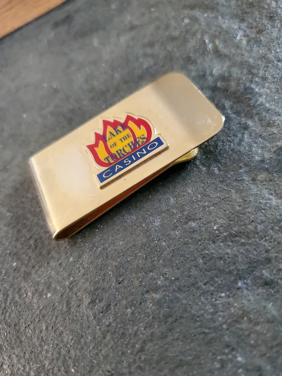 Lake of the Torches Resort Casino Logo Gold Tone Money Clip VINTAGE