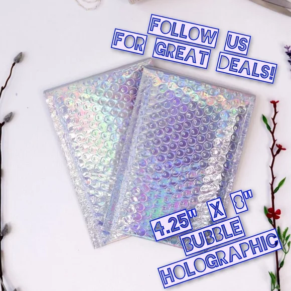 25 Bubble Holographic 4.25x8 Poly Mailers
