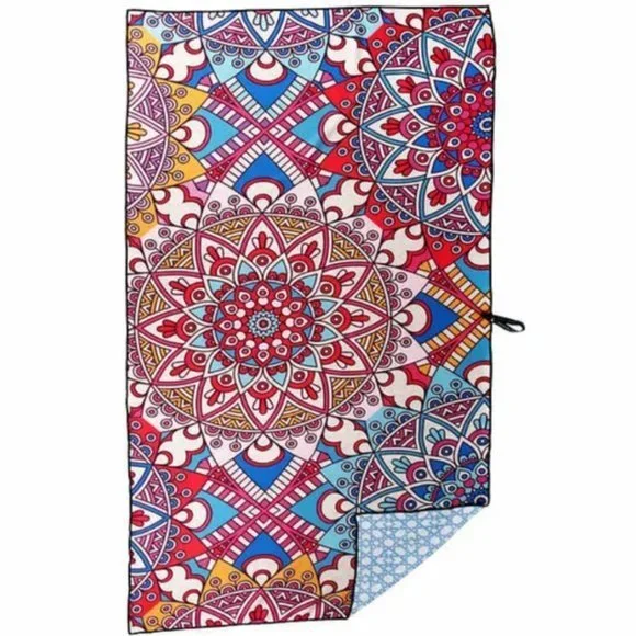 Whitley Willows Mandala Motif Packable Microfiber Travel Yoga Towel New