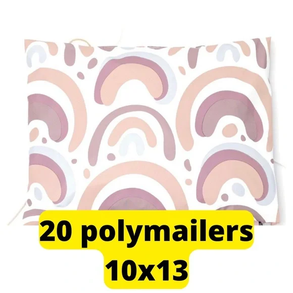 20 boho rainbow print poly mailers size 10x13