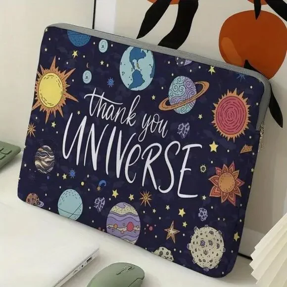 New Blue Background Planet Computer Zipper Cover Bag 