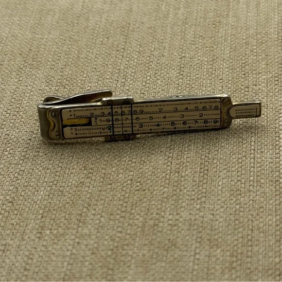 Vintage Gold Slide Rule Tie Clip