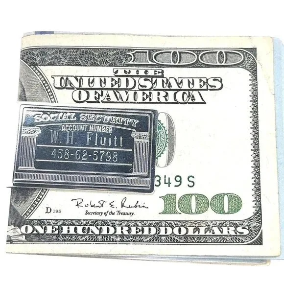 Tiffany & Co Social Security Money Clip Sterling Silver Estate TIF891
