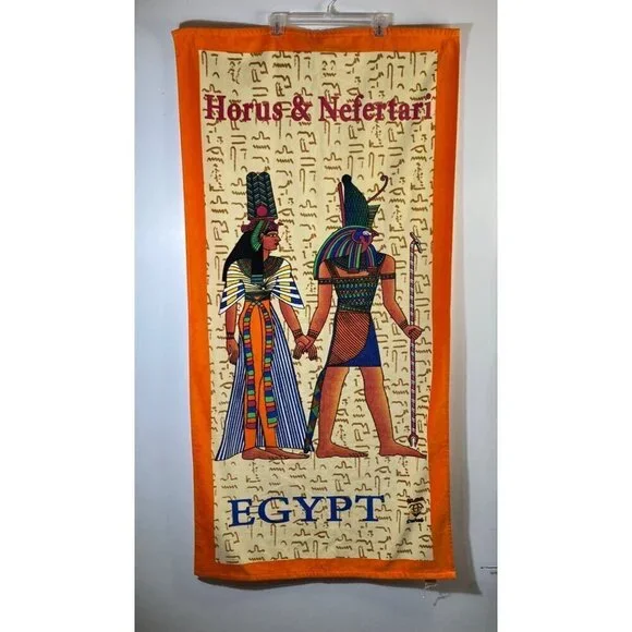 Dahab Horus &‎ Nefertari Beach Towel Egyptian Cotton NWOT 29 x 58