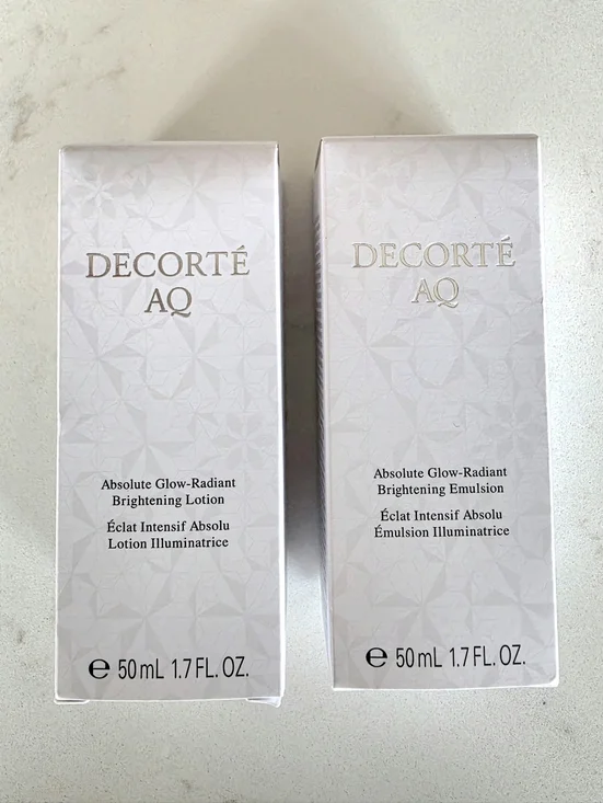 Decorte AQ Absolute Glow Radiant Brightening Emulsion + Lotion Set 50ml J-Beauty