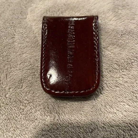 New!! Men’s Eel Skin Money Clip Brown