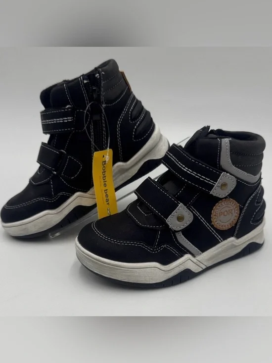 NWT Bobbie Bear Boys' High-Top Sneakers Black/ Gray Size EU 27 Kids